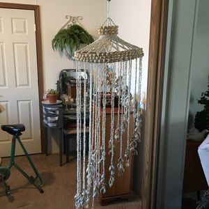 Beautiful vintage seashell spiral mobile